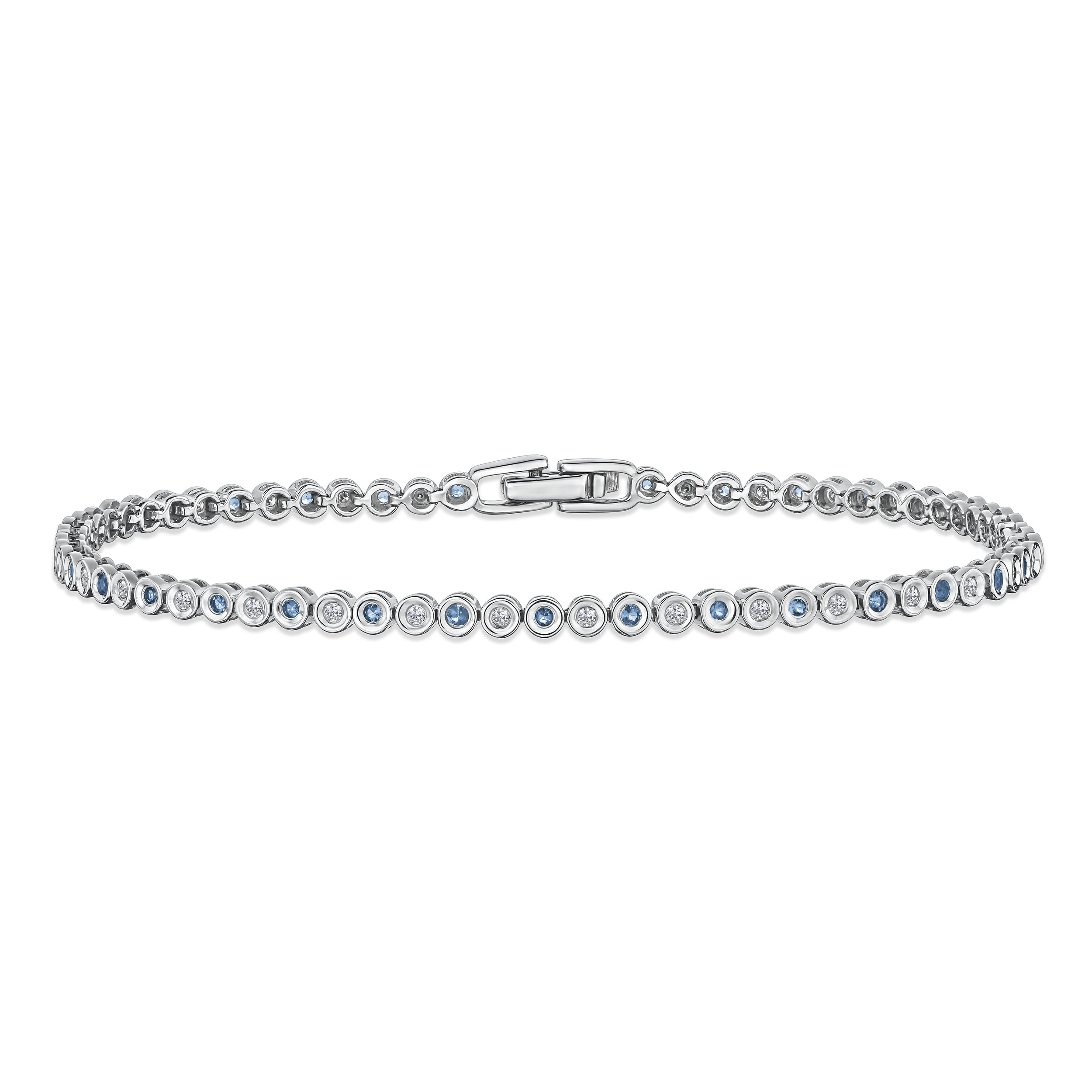 0.44ct Tanzanite and 0.35ct Lab Diamond Bracelet in 925 Sterling Silver
